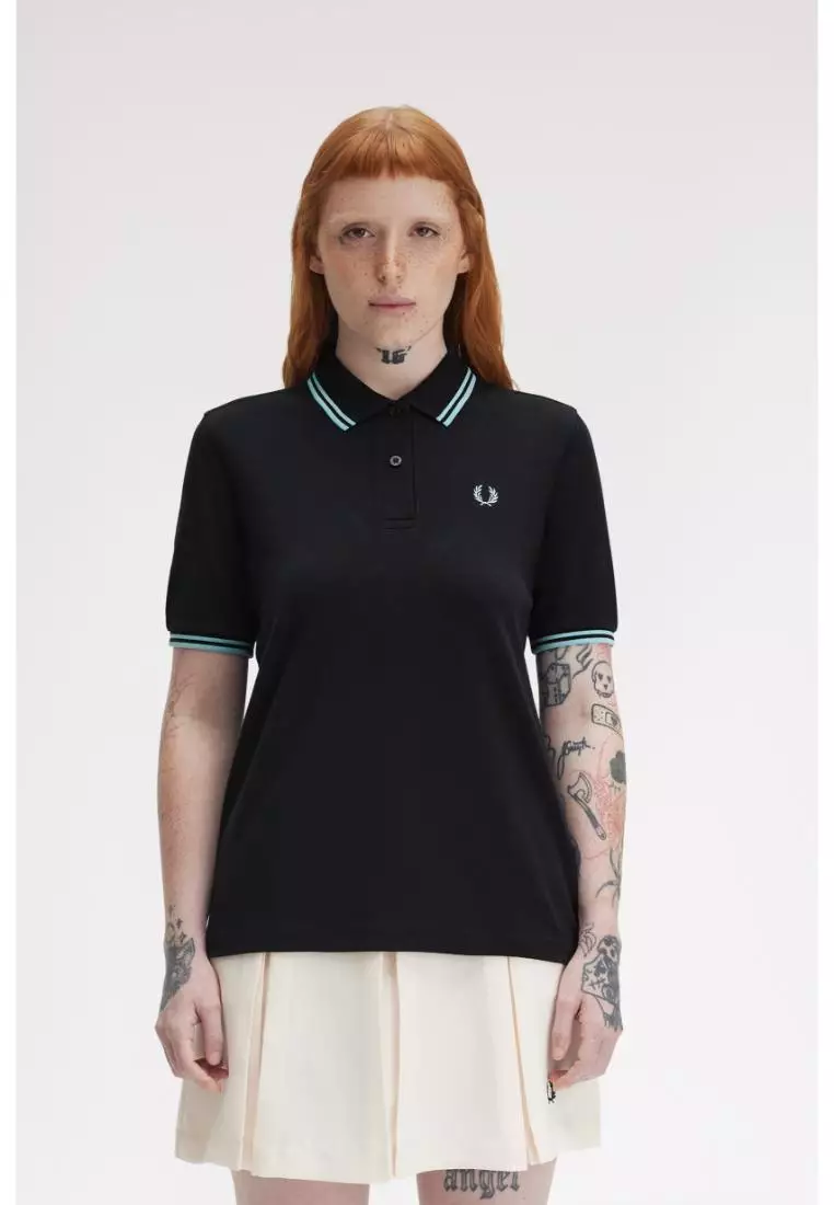 Fred Perry G3600 Twin Tipped Fred Perry Shirt (Navy / Mint Blue / Mint Blue)