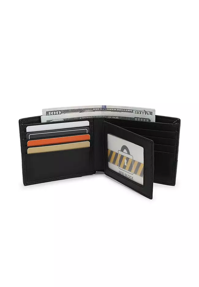 Men's RFID Blocking Bi Fold Wallet (RFID 錢包) - 黑色
