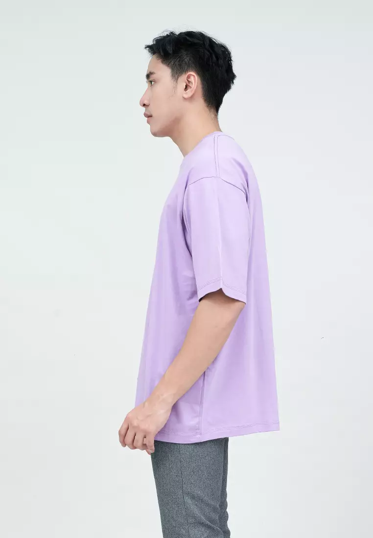 Houseofcuff Kaos Oversized Tshirt Pria Unisex Tebal Oversize Ungu Muda
