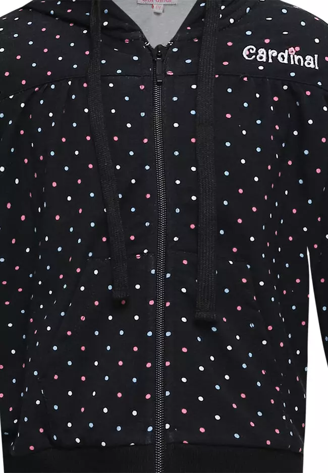 Jaket Hoodie Polkadot