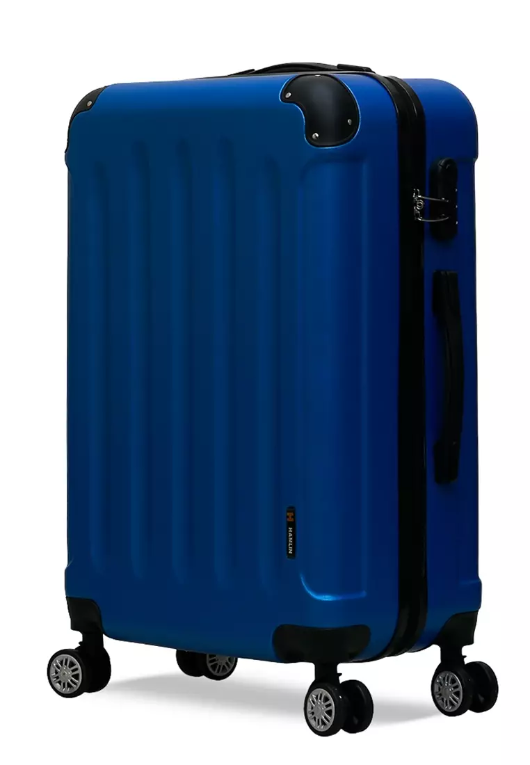 Austin Koper Hardcase Unisex Size 24 Inch Suitcase Combination Lock Large Compartment Material ABS+PVC Coated ORIGINAL - Blue