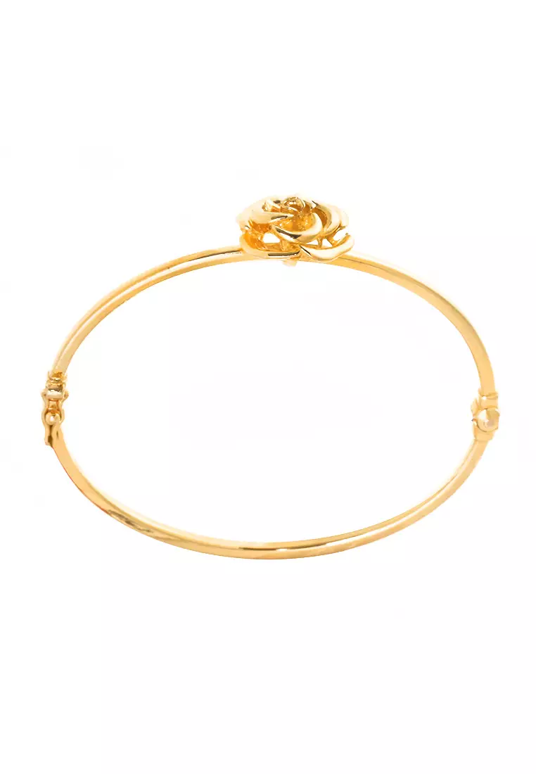 TOMEI Petal of Love Bangle, Yellow Gold 916 (9L-BK1489-1C)