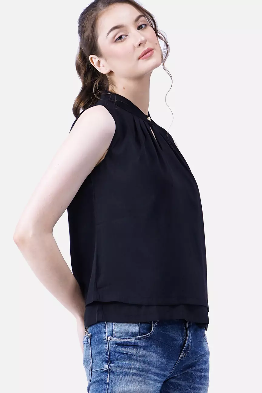 Kemeja Wanita Moonlight Black Blouse