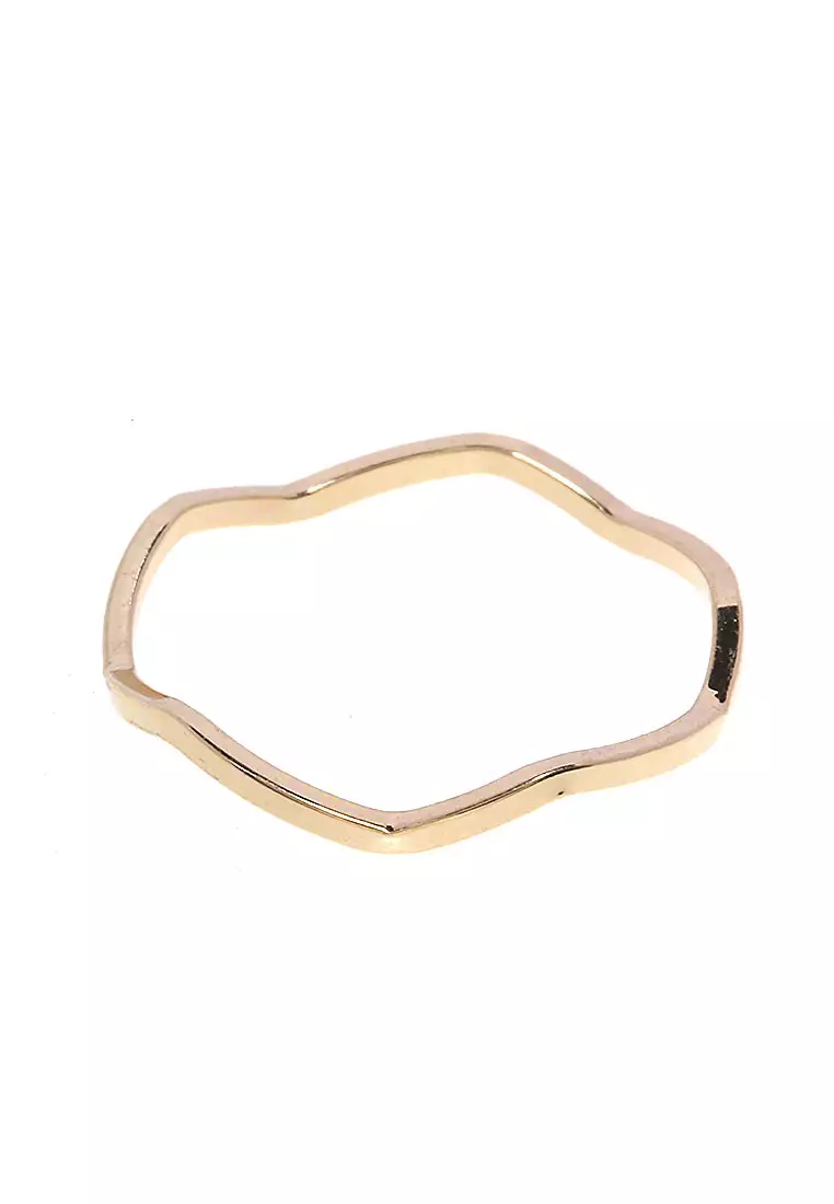 Cincin Set Rings Aksesoris Wanita Design Elegant Premium Quality - Gold