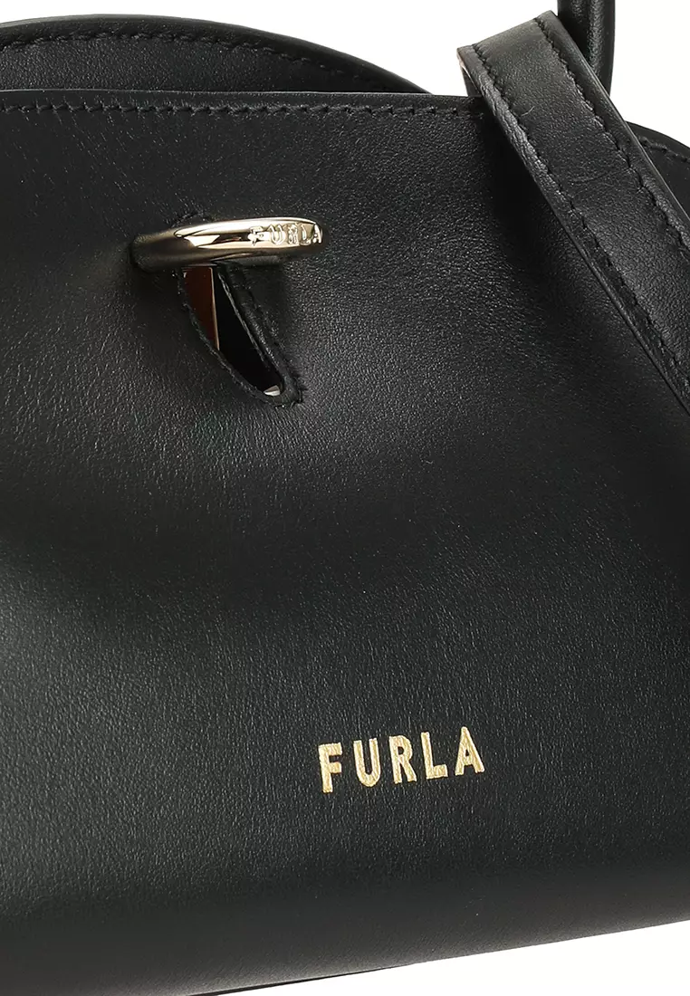 Furla Mini Sally Leather Tote in Black