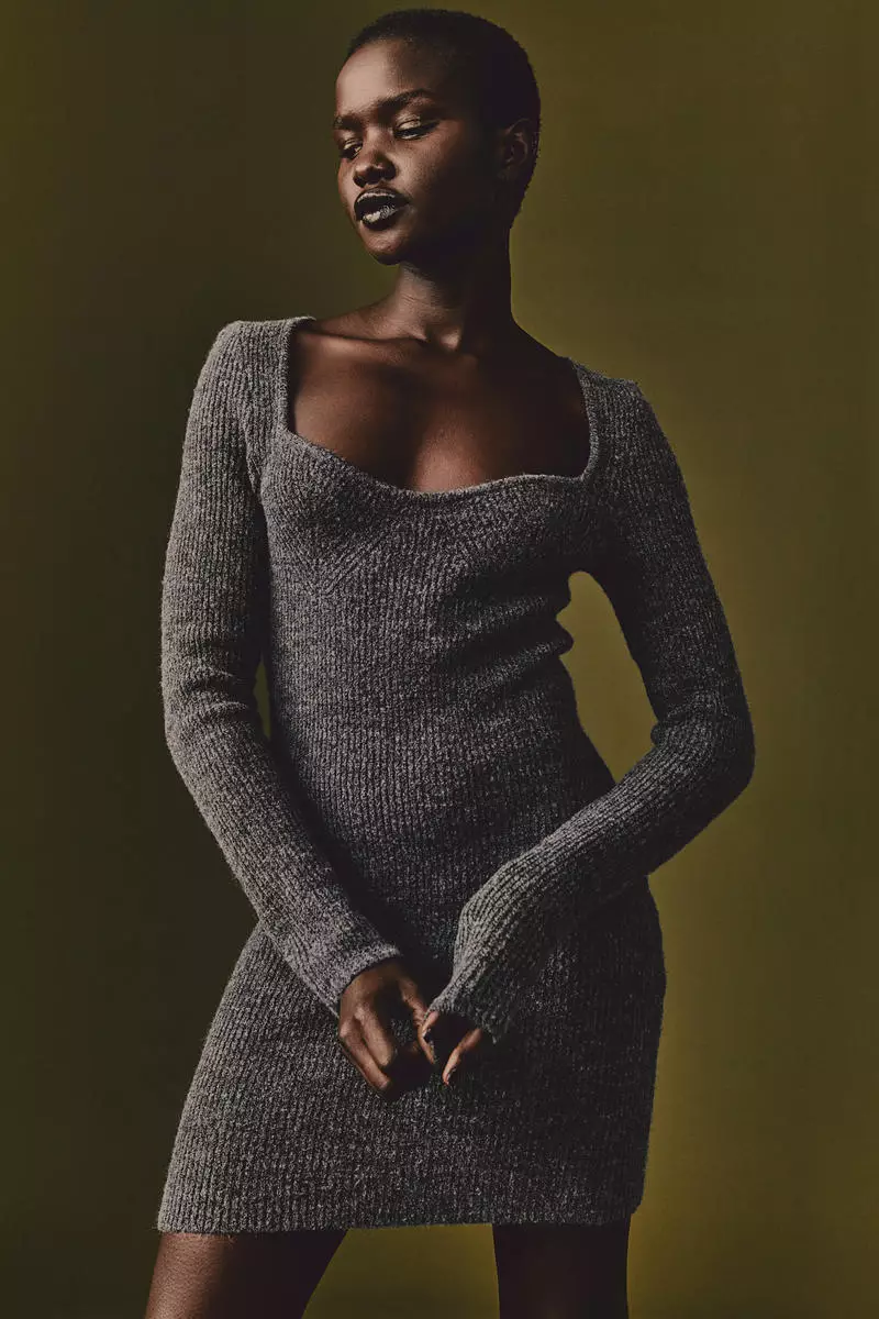 Rib-knit dress