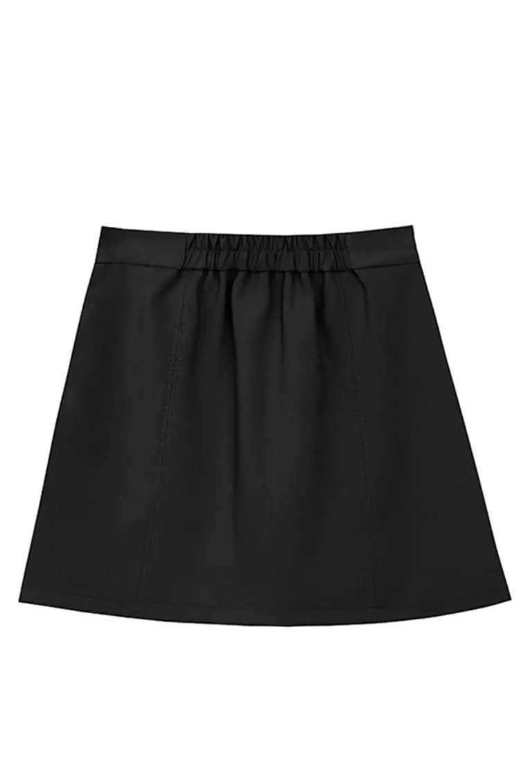 Waistline Chain High Waist Front Slit Mini Skirt