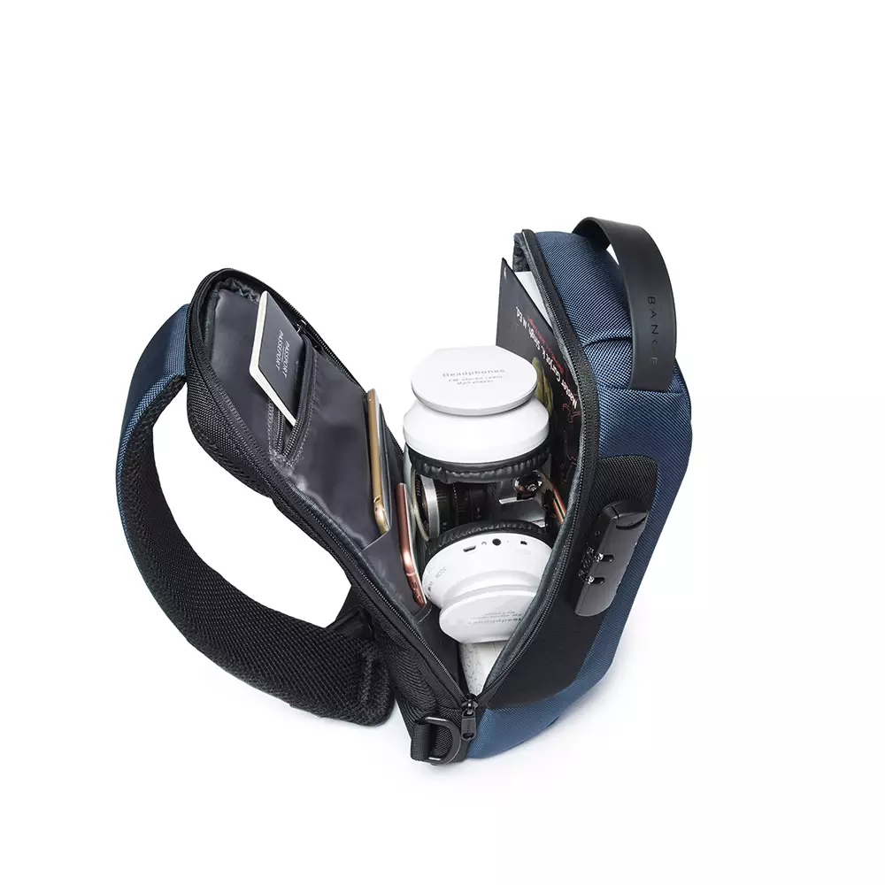 Bange BG22085 Tas Selempang Sling Bag Pria Lock - BLUE