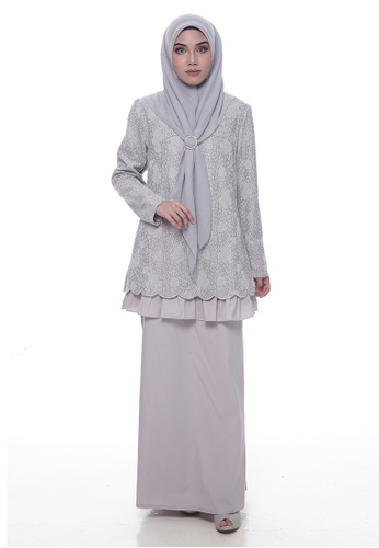 Buy Baju Kurung Edwina from Denai Boutique in Grey only 290