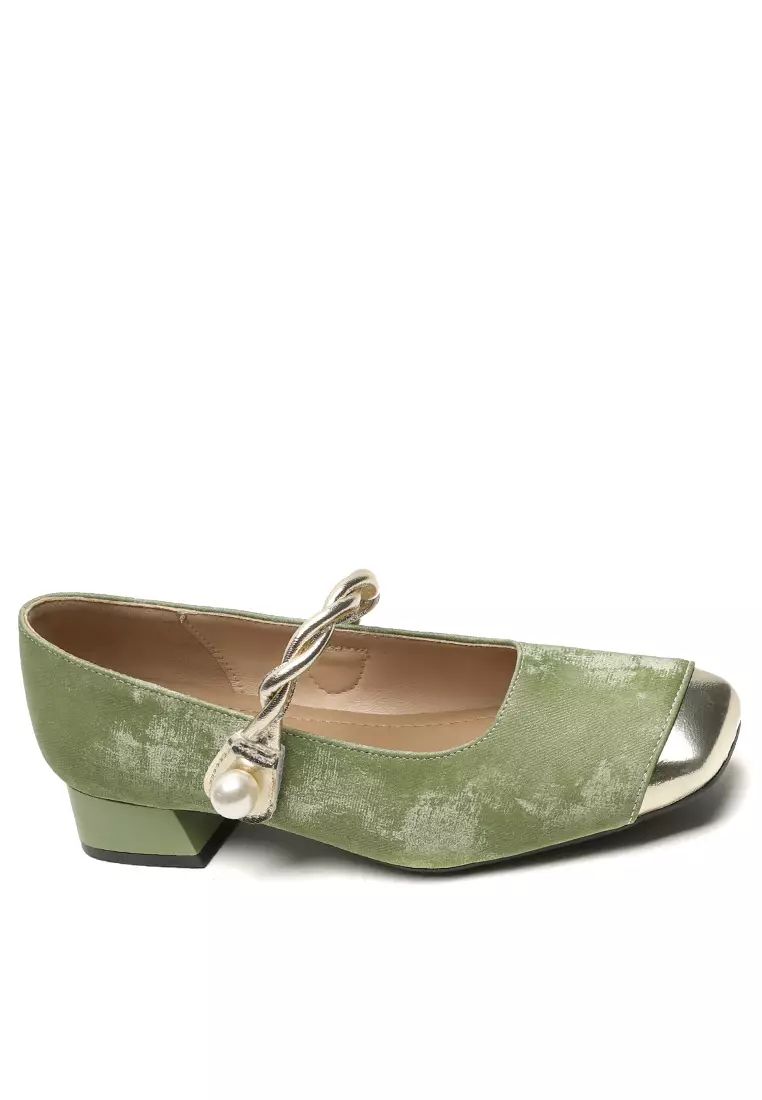 Discount on Twenty Eight Shoes  shoes - SKU: Twist Pearl Strap Satin Mary Jane Shoes WW9258-6