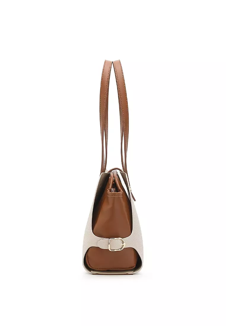 Women's Shoulder Bag / Top Handle Bag (Tas Bahu Wanita) - Krem / Cokelat