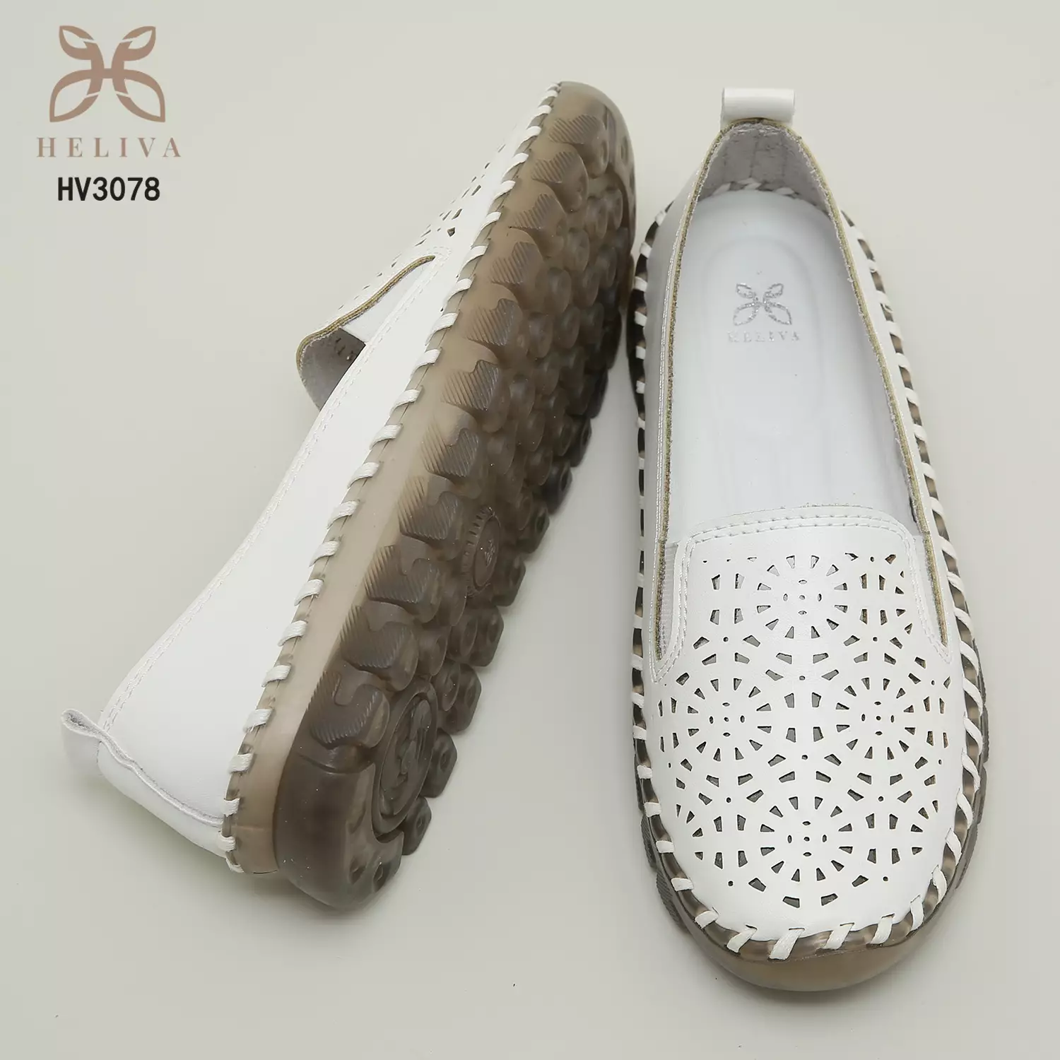 Heliva Mauren Shoes Loafers Breathable Slip On Sol 1cm