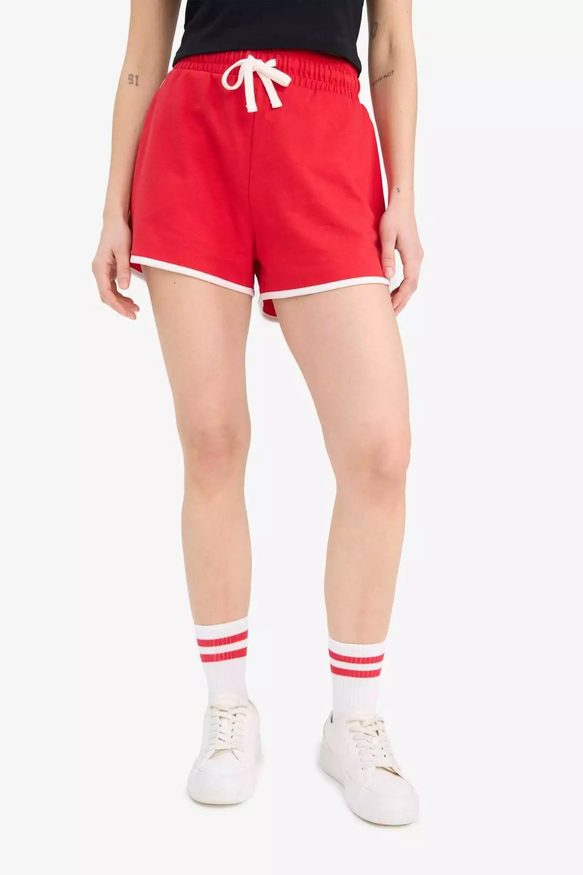 Coool Regular Fit Elastic Waist Lace Thick Mini Shorts A6224Ax25Sm