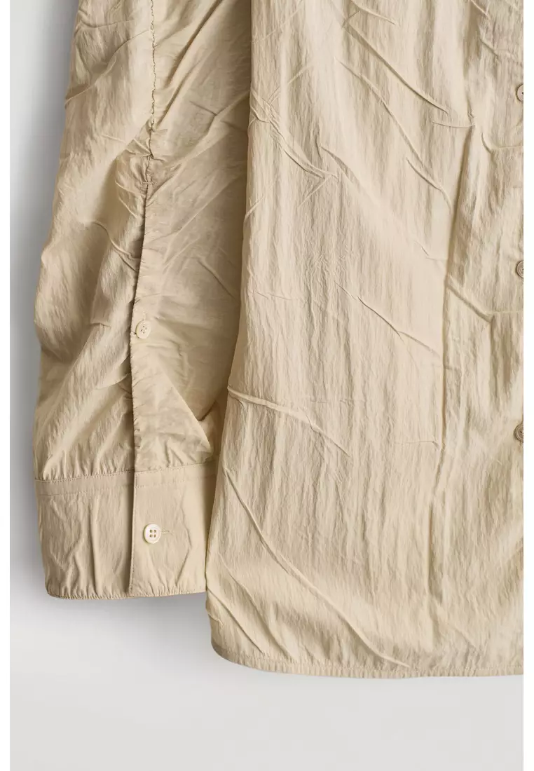 HANDMADE CRINKLED-SILK SHIRT
