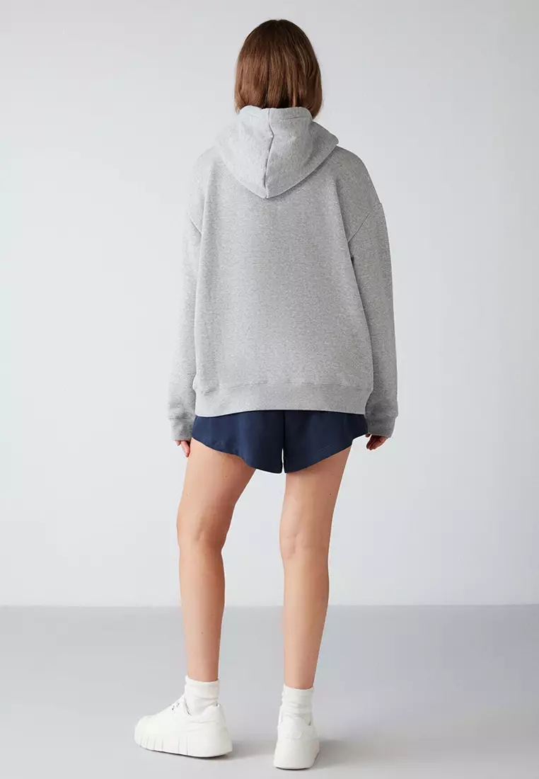Adel Relaxed Fit Knitted Kangaroo Pocket Hoodie