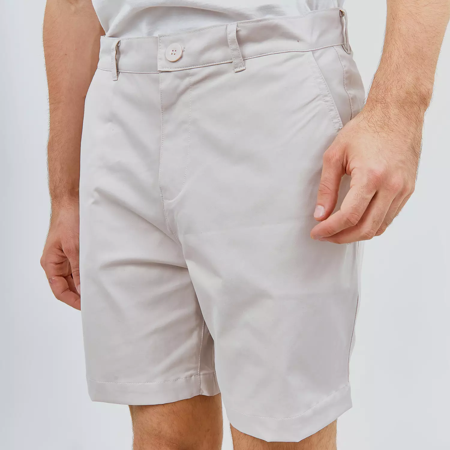 Paulmay Celana Chino Pria Pendek Reguler Fit - Cream