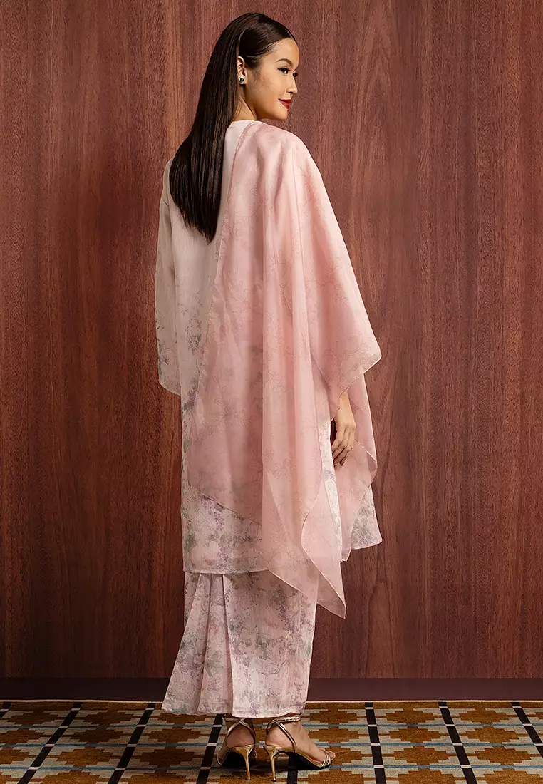 IRIS PRINTED KURUNG LABUH SET WITH SHAWL