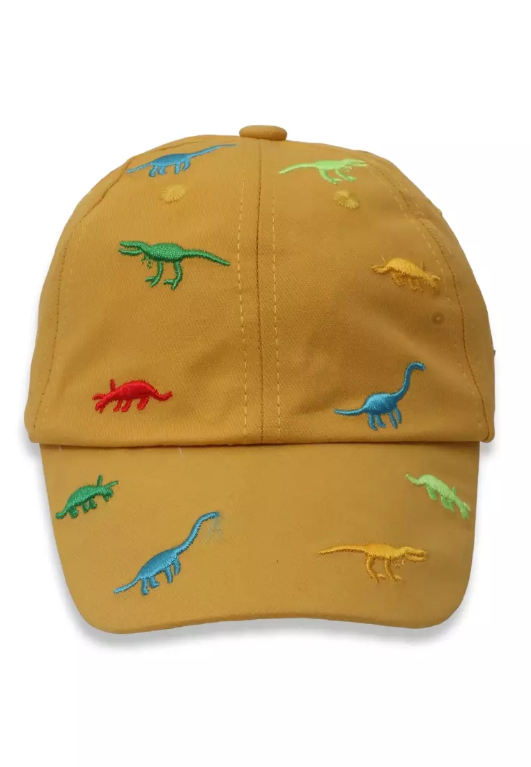 Javer Topi Anak Unisex Motif Dinosaurs Aksesoris Fashion Kid Baseball Caps Material Cotton ORIGINAL - Yellow