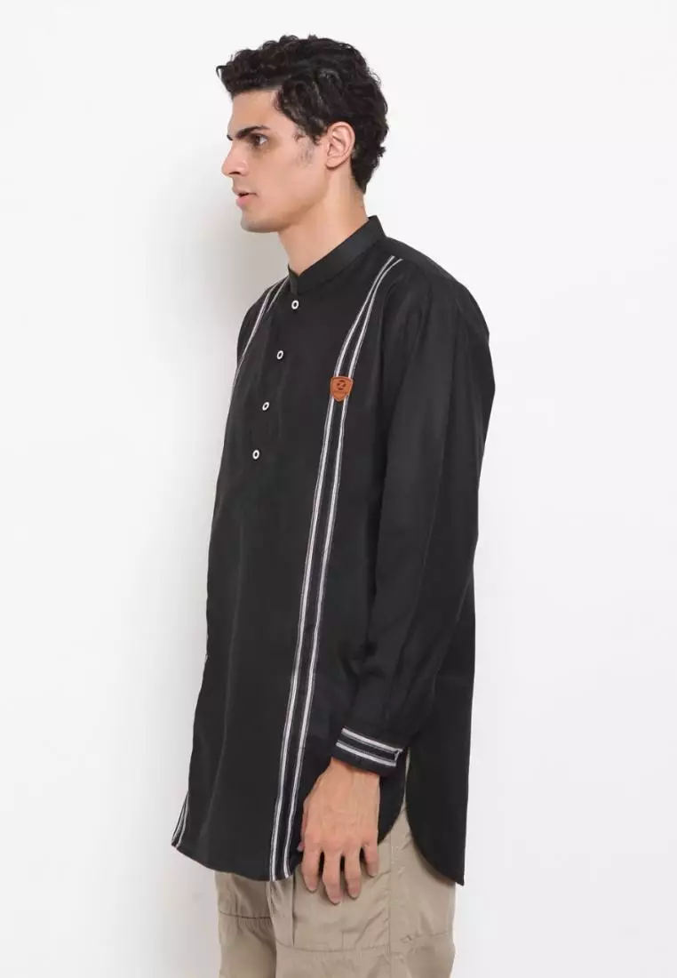 Zayidan Baju Koko Gamis Muslim Pria Wahab - Hitam