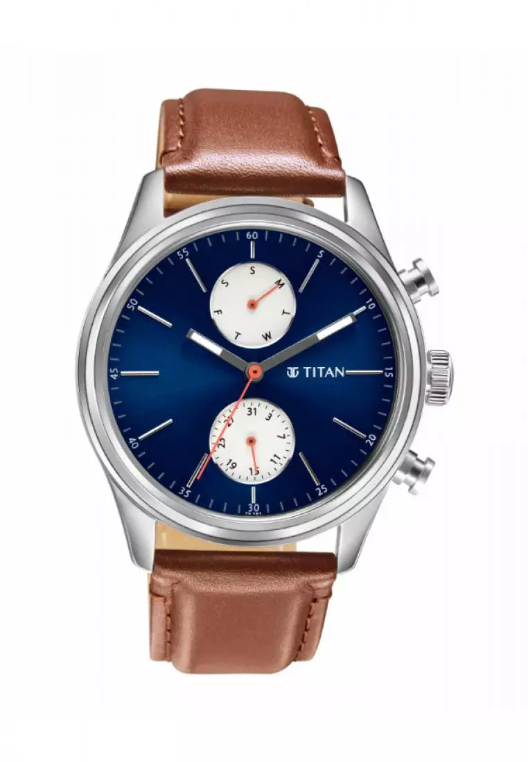 Titan Elmnt Brown Mesh Watch For Men TTN1805SL06