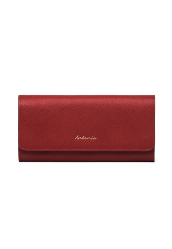 Crudo Leather Craft red Felicità Long Leather Wallet  - Burgundy Red 9498EAC726E8E9GS_1