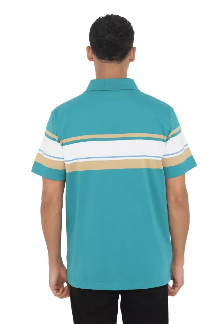 POLICE Polo Shirt Salur Bordir Cotton Premium Tebal Pria 553040