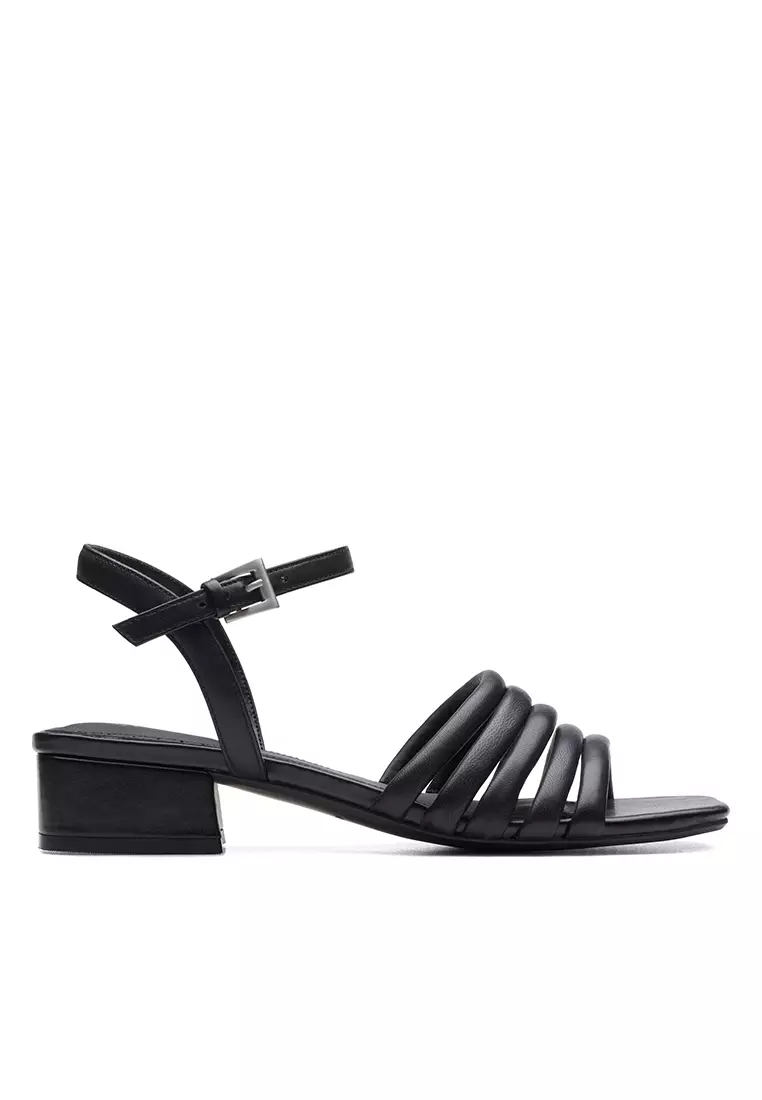 Clarks black deals heeled sandals