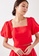 Love, Bonito red Laina Puff Sleeve Bustier Crop Top 688E1AA5763998GS_4