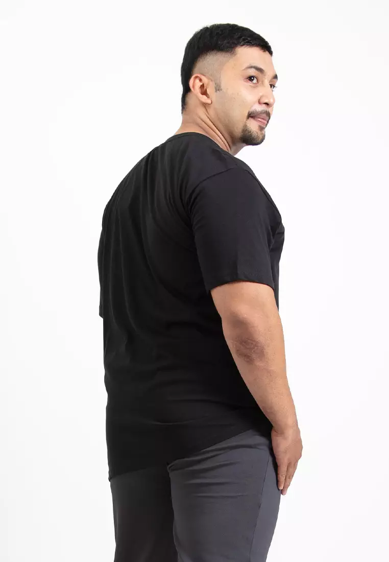 Forest Plus Size T Shirt Men 100% Cotton Soft Unisex Round Neck Big Size Plain Tee | PL23585-01Black