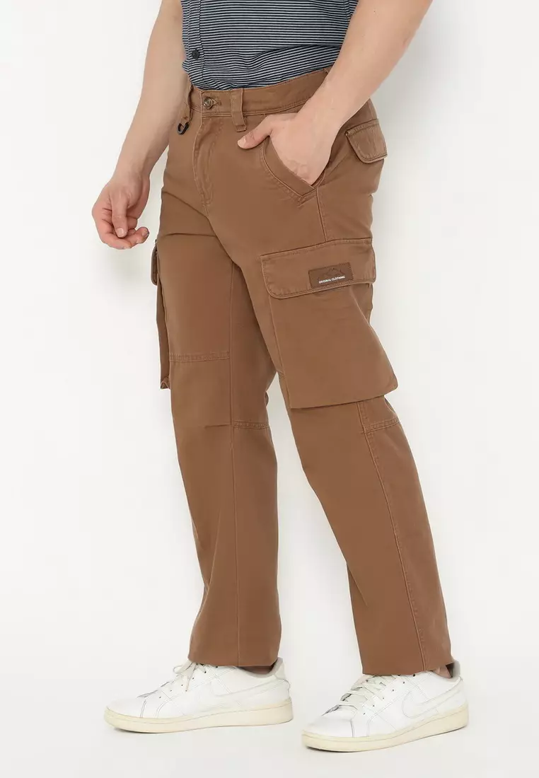 POLICE Celana Cargo Panjang Regular Fit Cotton Premium Pria