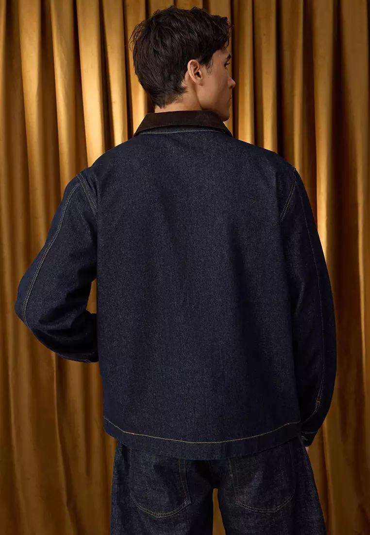 Cord Collar Denim Jacket