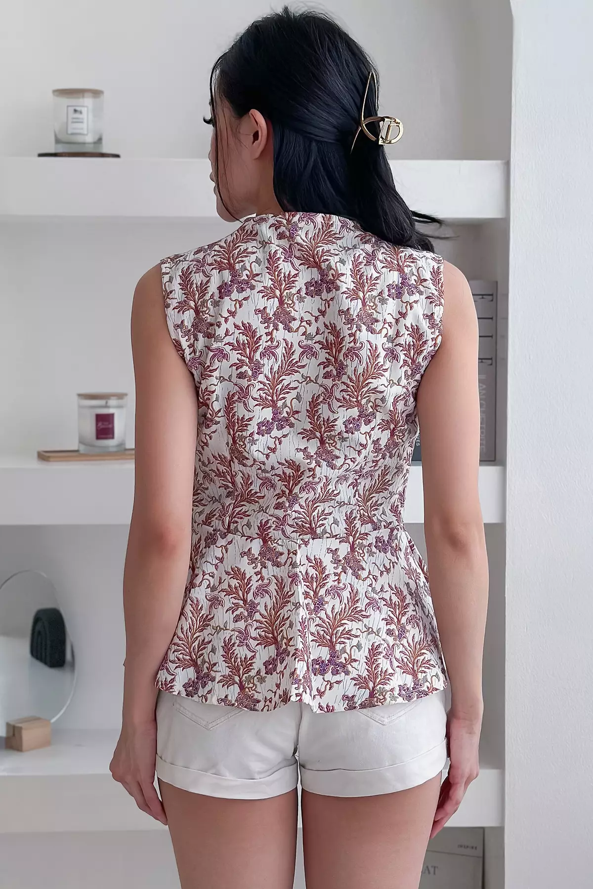 Sinok Peplum Kembangan Pink Batik