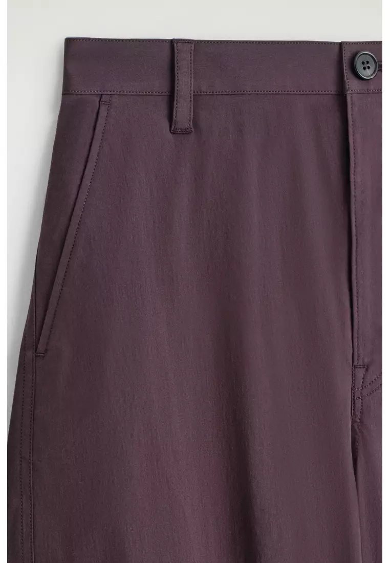 COTTON BARREL-LEG TROUSERS