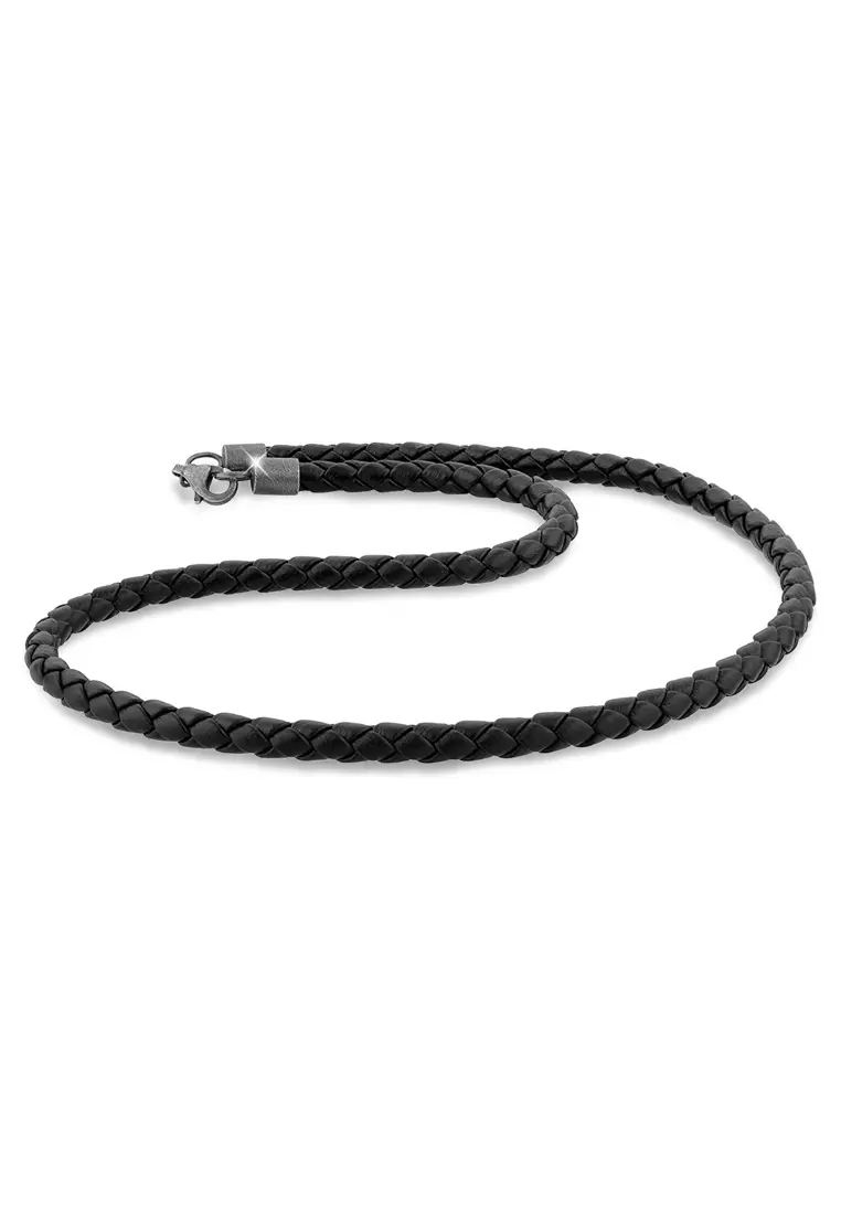 EXCLUSIVE Kalung Perhiasan Perak 925 Pria Leather