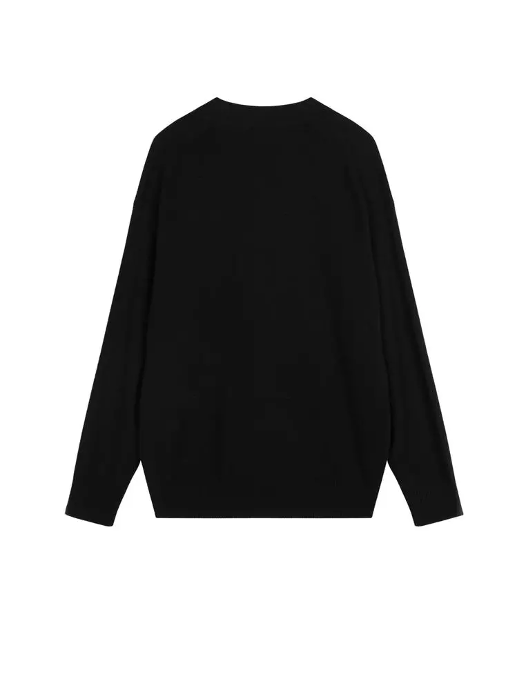 Midi V-Neck Cardigan Cashmere Sweater