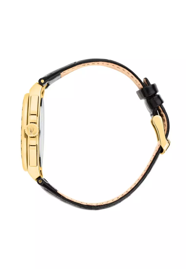 【2 Years Warranty】MASERATI Velocita Silm' 40mm Black and Gold Men's Quartz Watch R8871653001