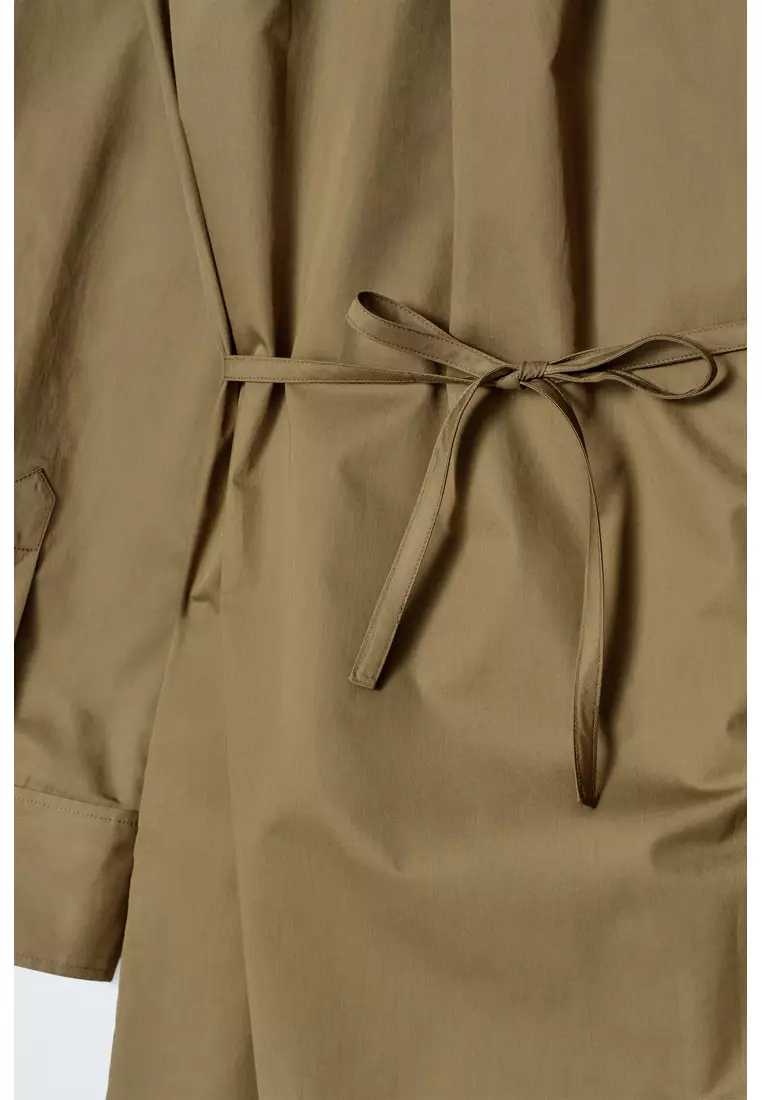 DOUBLE-BREASTED MIDI SHIRT DRESS