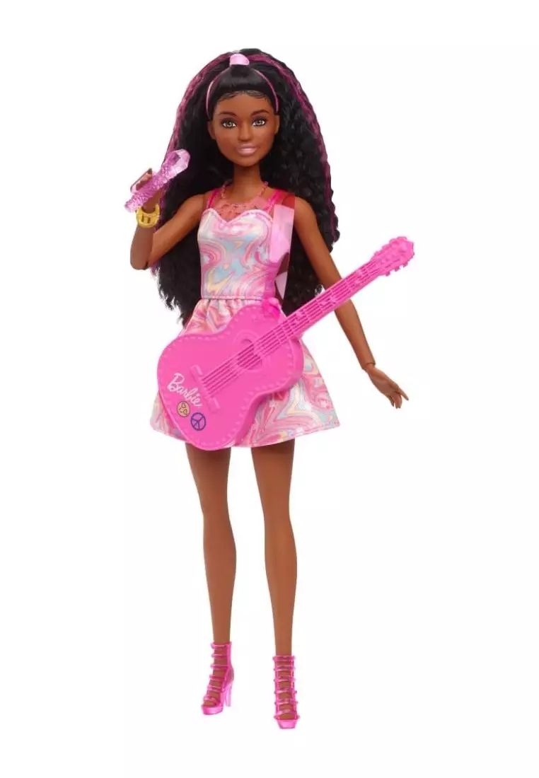 Buy Barbie Barbie 65th Anniversary Doll & 10 Accessories, Pop Star Set with Brunette Singer Doll ...