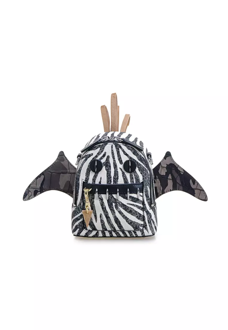 Buy FION FION Little Mons Jacquard with Leather Backpack 2024 Online ...