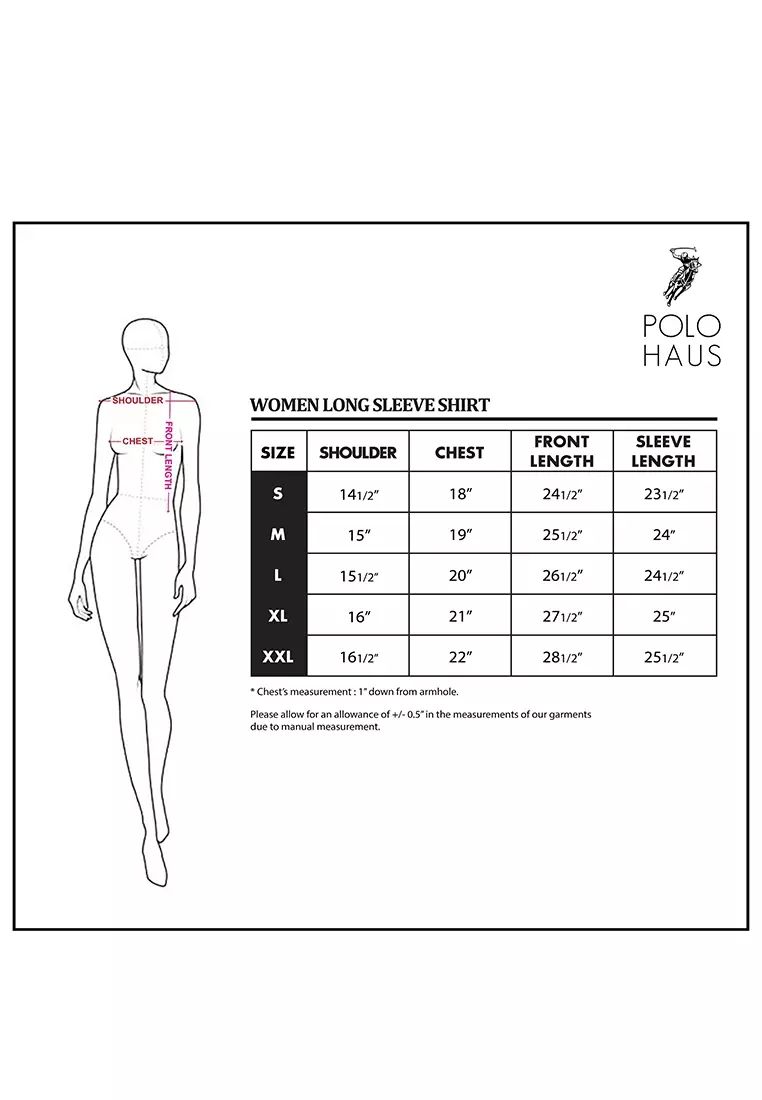 Polo Haus - Women’s Mandarin Collar Long Sleeve Shirt WBWLS004