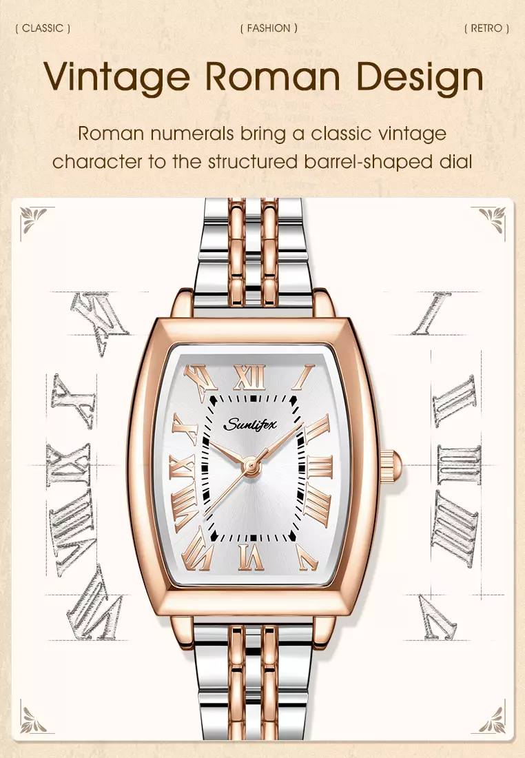 Jam Tangan Wanita Original Vintage Roman Design Anti Air Tali Alloy Jam Tangan Cewek silverwhite