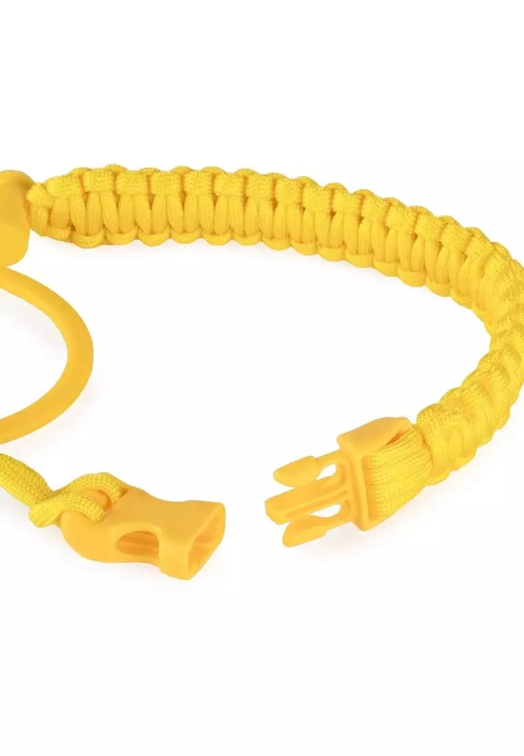 Crossing Paracord Bottle Carrier Strap with Carabiner - Yellow