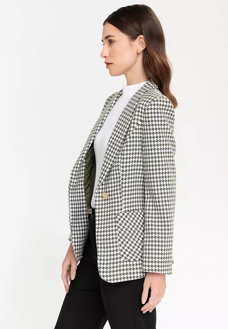 Houndstooth Blazer Jacket