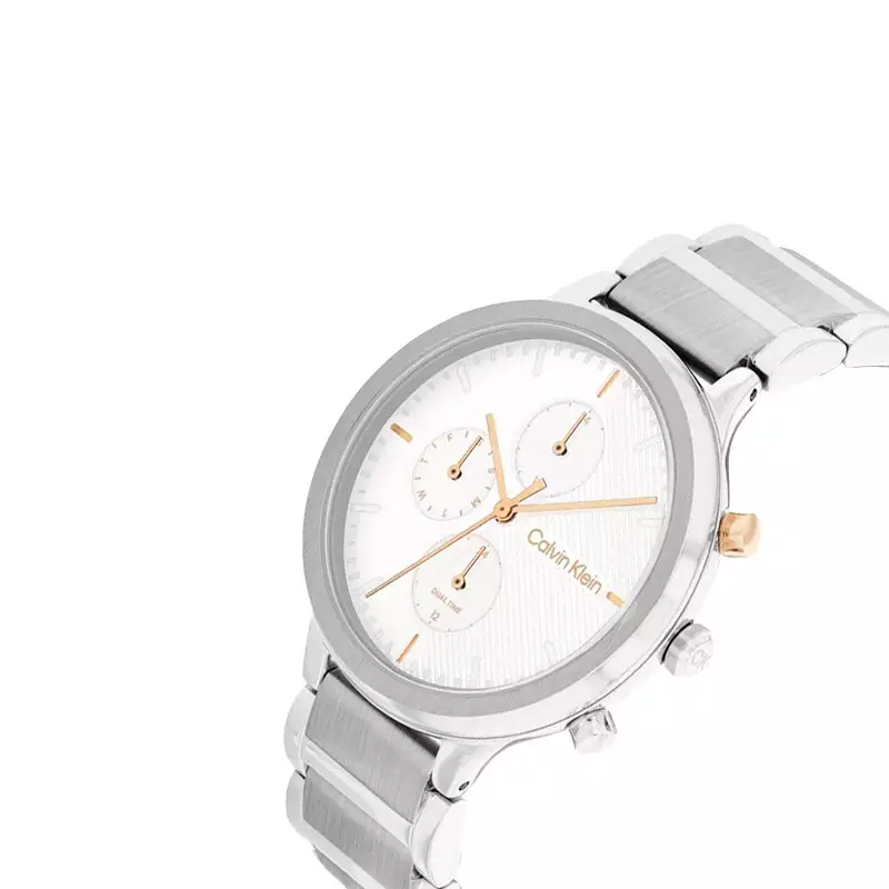 Jam Tangan Wanita Calvin Klein Energize 25200238 Ladies White Dial Stainless Steel Strap