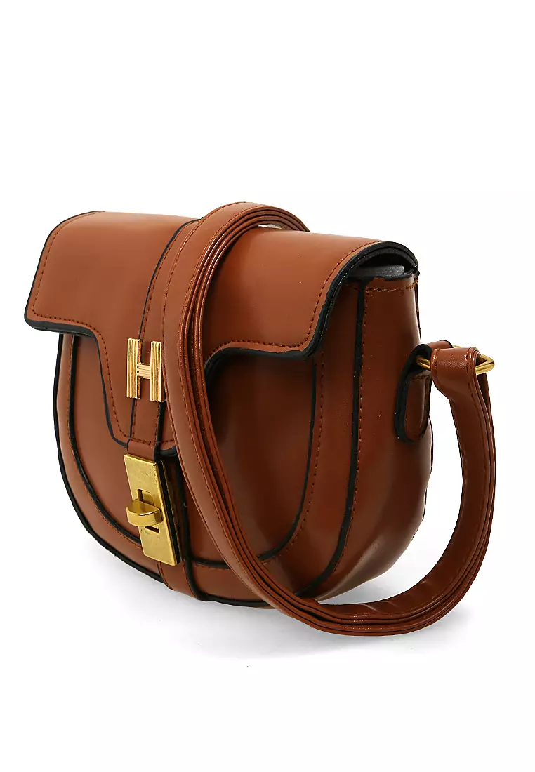 Werlyn Tas Selempang Wanita Model Choco Large Storage Material Leather Kulit ORIGINAL - Brown