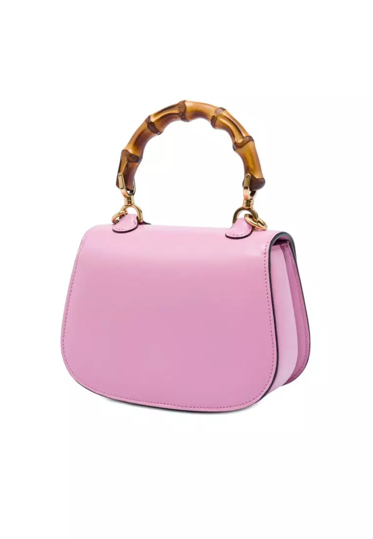 Pre-Loved Gucci Mini Calfskin Web 1947 Bamboo Top Handle Bag