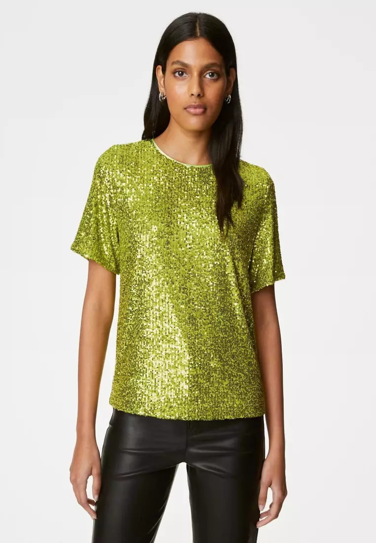 Buy MARKS & SPENCER Sequin Top 2024 Online ZALORA Philippines