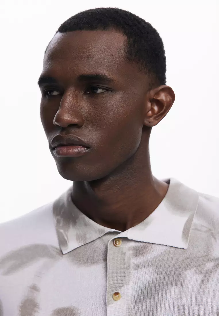 Abstract short-sleeve polo