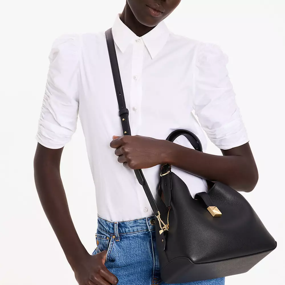 Deco Crossbody Tote Bag Black