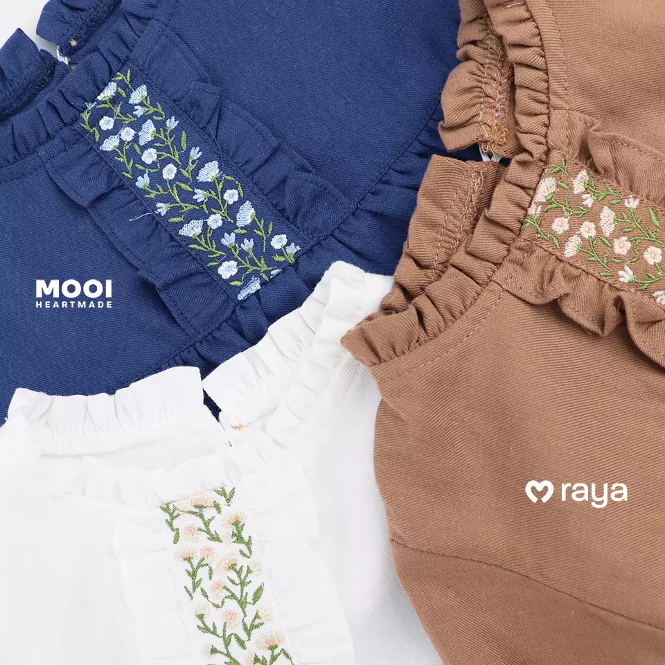 Mooi Setelan Anak Perempuan Raya Collection Mariyah Tunic Set - Dusty Blue